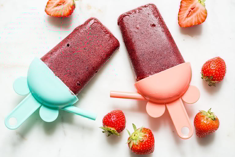 Blåbær og jordbærsorbet til helgeaktivitet