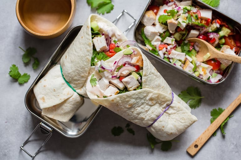 Fylte tacolefser til telttur