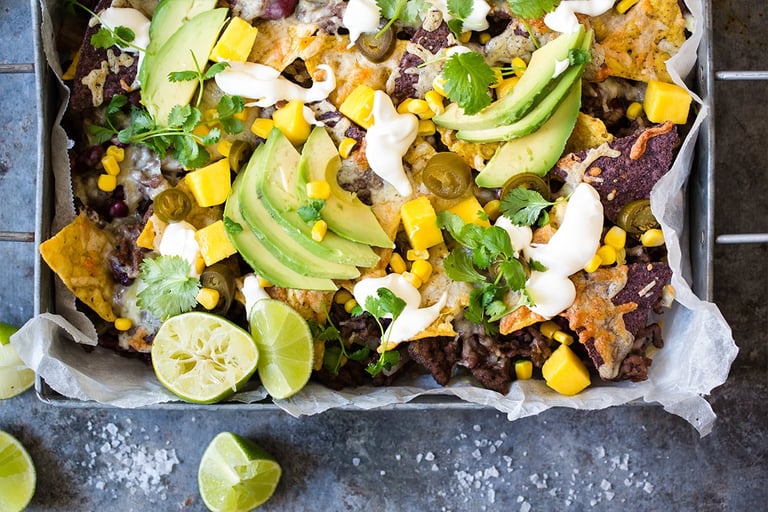 Nachos med kjøttdeig, bønner og ost