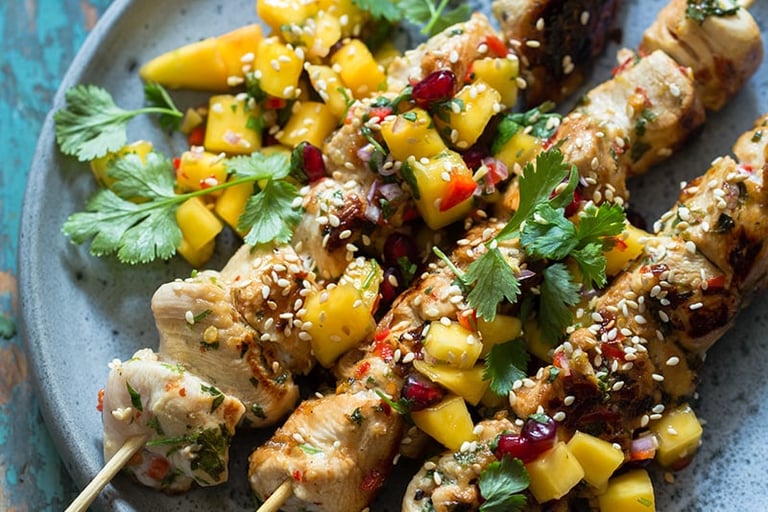 Kyllingspyd med mangosalsa