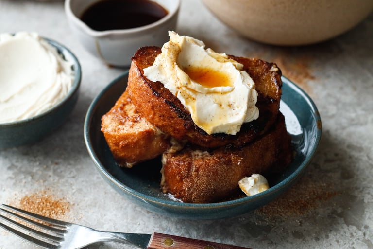 French toast med mascarponekrem