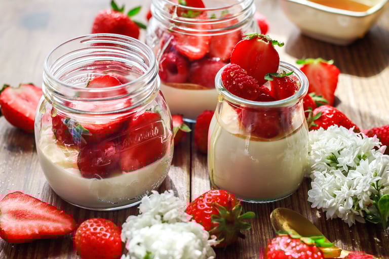 Pannacotta med jordbær