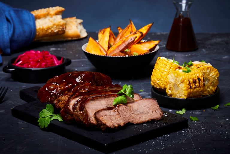 Brisket med barbeque-saus