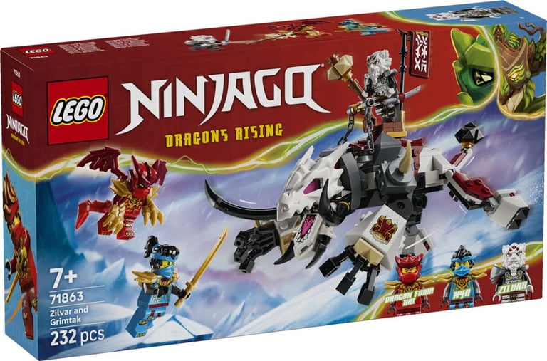 LEGO® NINJAGO® Zilvar med monsterdragen Grimtak 71863 | Obs.no