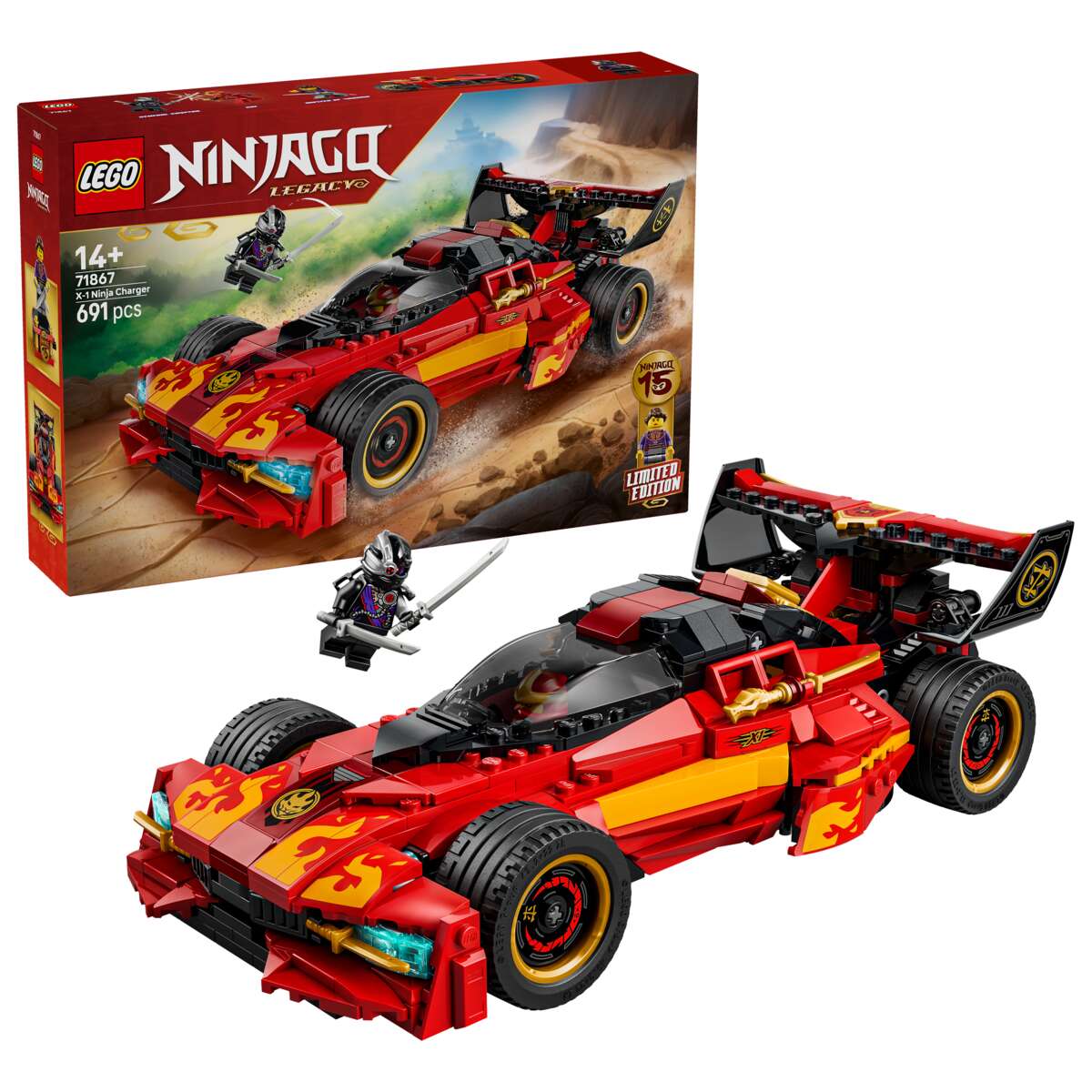 LEGO® NINJAGO® 15-årsjubileumsutgaven av Kais X-1 ninjabil 71867