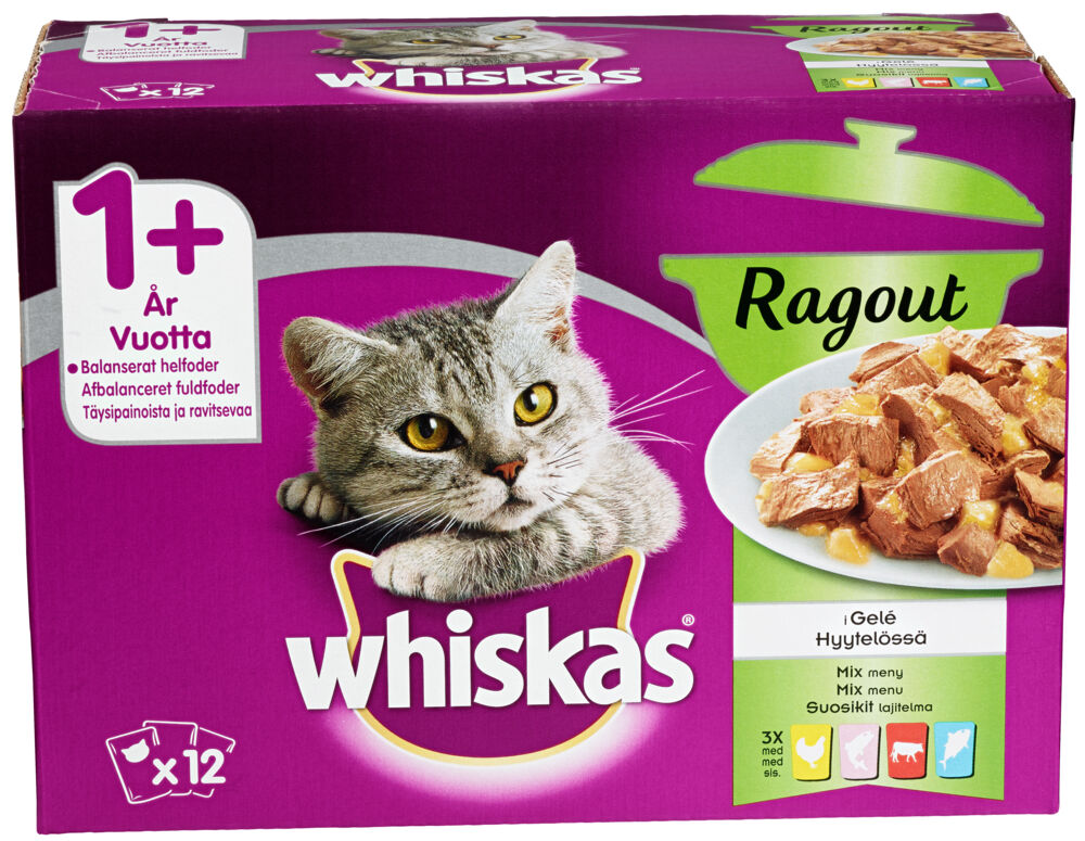 Whiskas®  1+ Ragout Mix i Gele 12pk