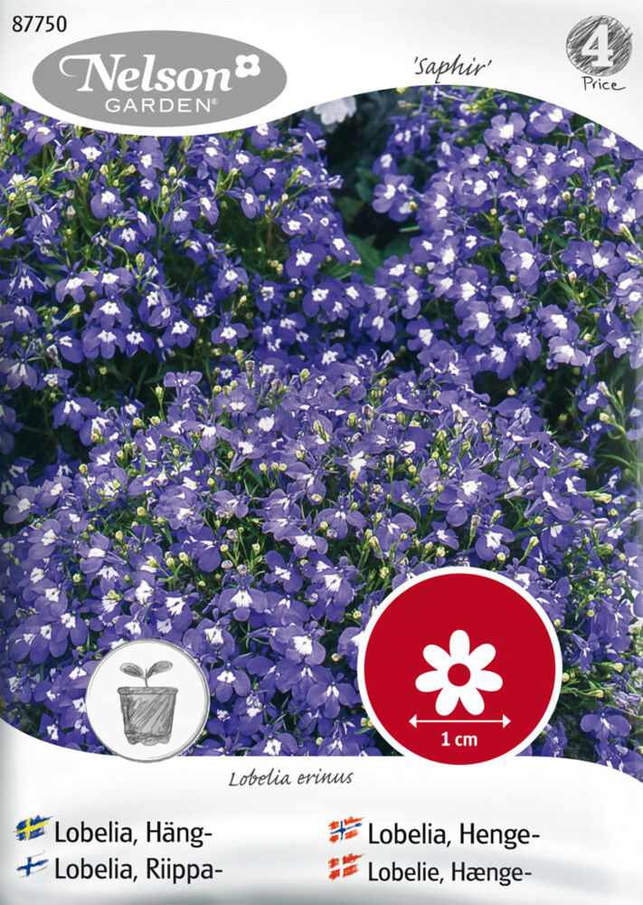 Nelson Garden frø Lobelia, Henge-, Saphir, blå