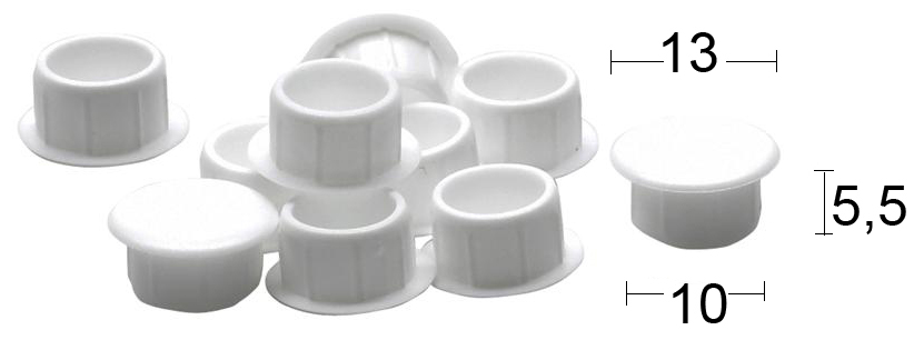 Dekkplugg Plast Hvit