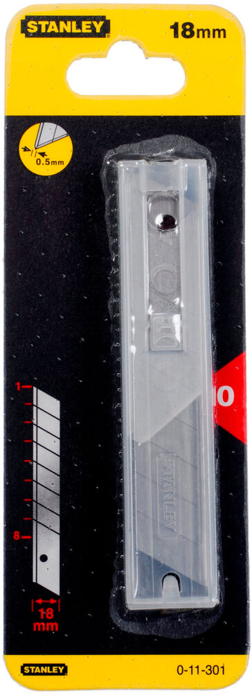 Produkt miniatyrebild Stanley knivblad brekk-av 18mm 0-11-301
