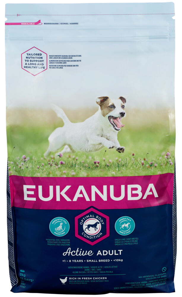 Produkt miniatyrebild Eukanuba Dog Adult Small 3kg Fôr