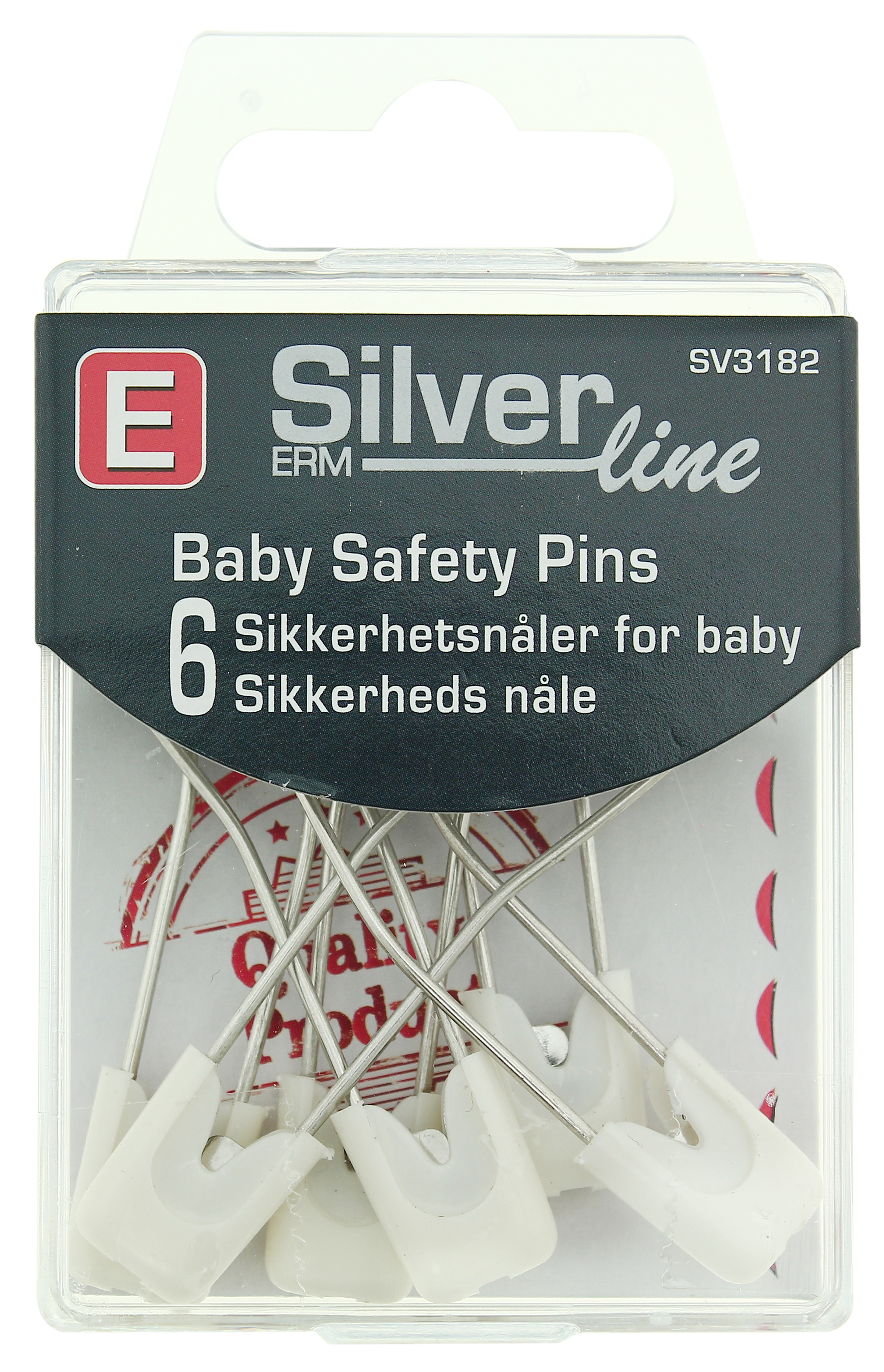 Silverline sikkerhetsnåler for baby