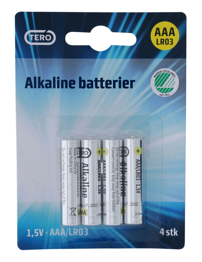 Produkt miniatyrebild Tero AAA batterier 4pk