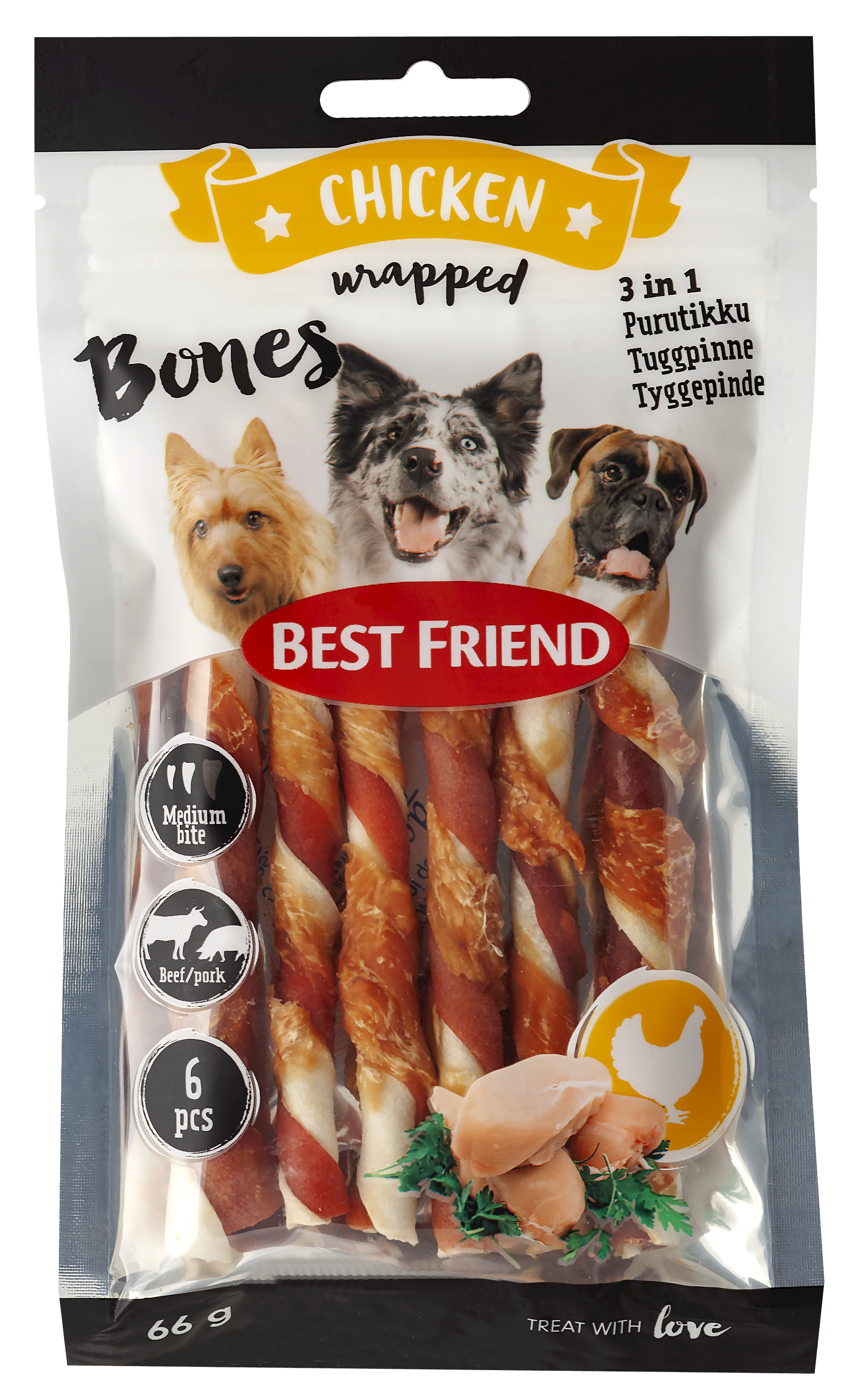 Produkt miniatyrebild Best Friend Bones 3in1 Sticks 6stk