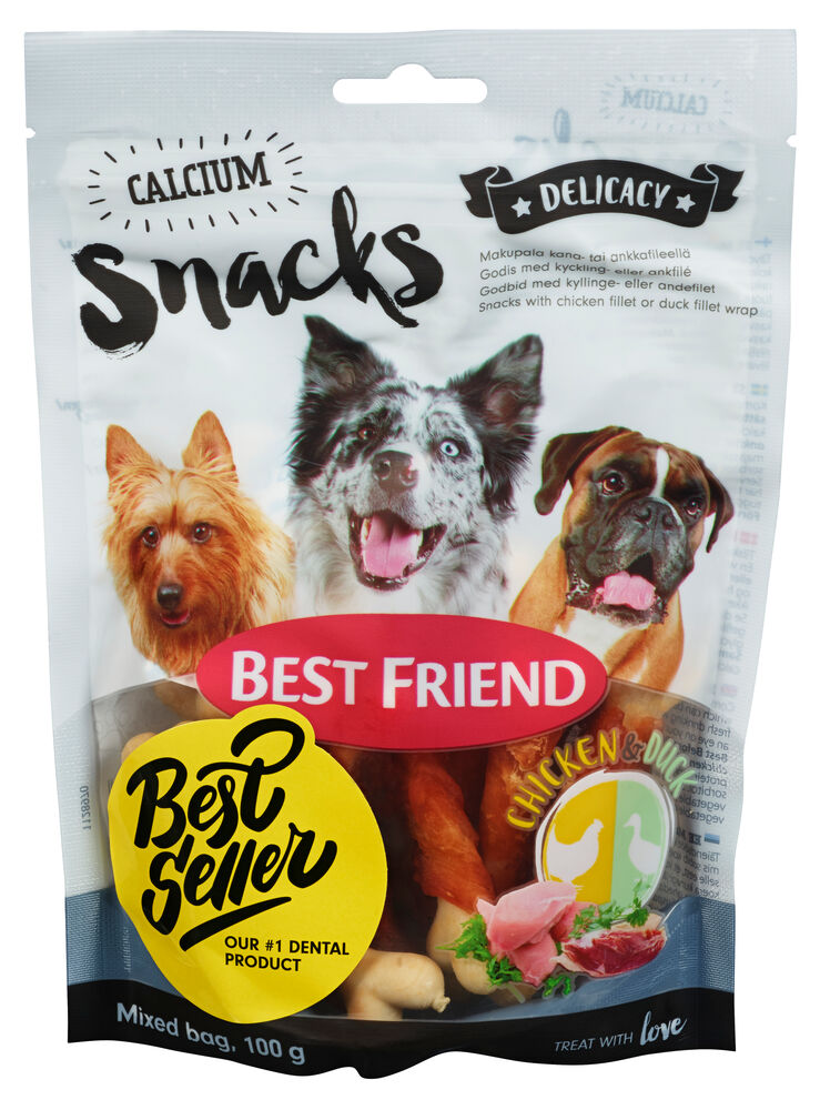 Produkt miniatyrebild Best Friend Calcium Snacks Kylling & And 100g