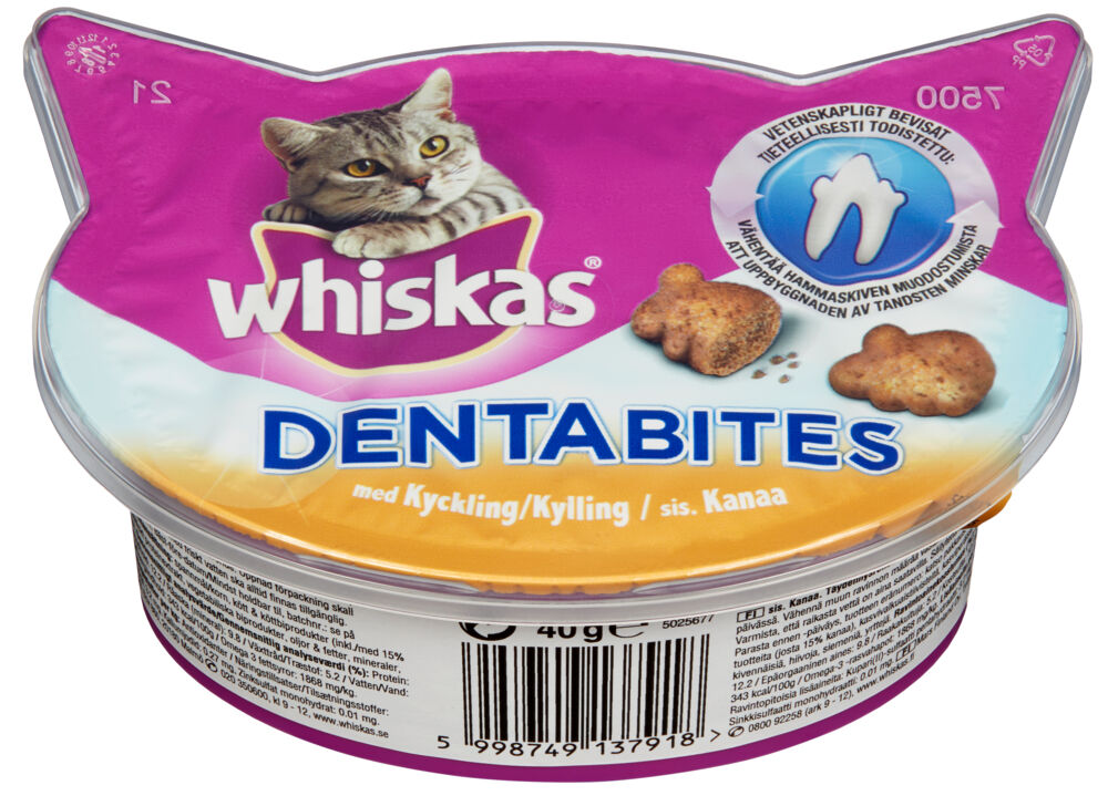 Produkt miniatyrebild Whiskas Dentabites Kylling 40g