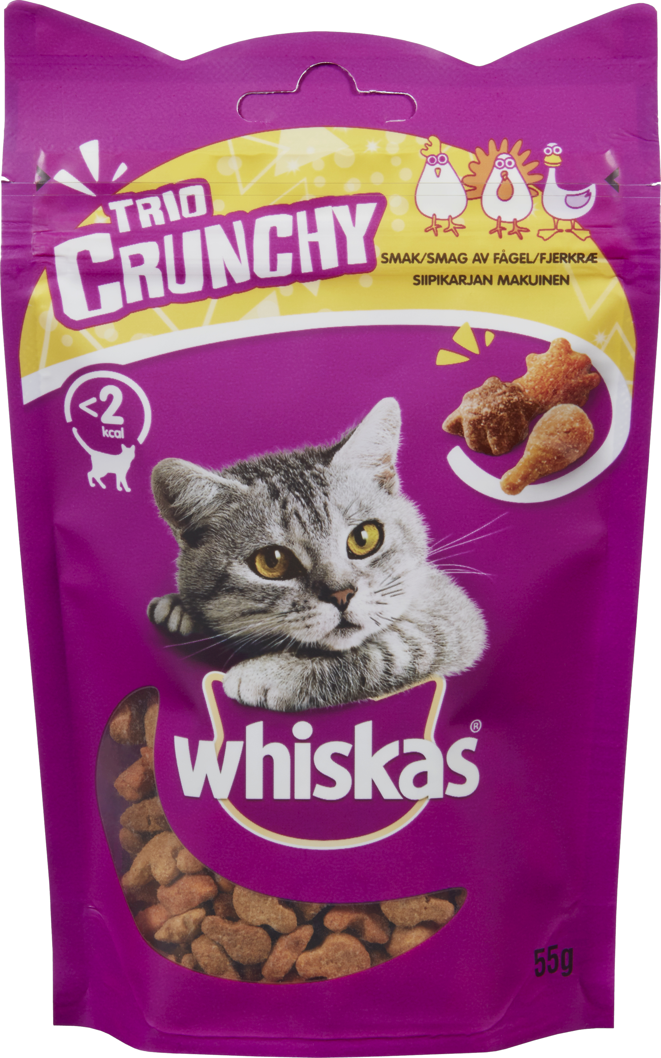 Whiskas Trio Crunchy Fjærfe 55g