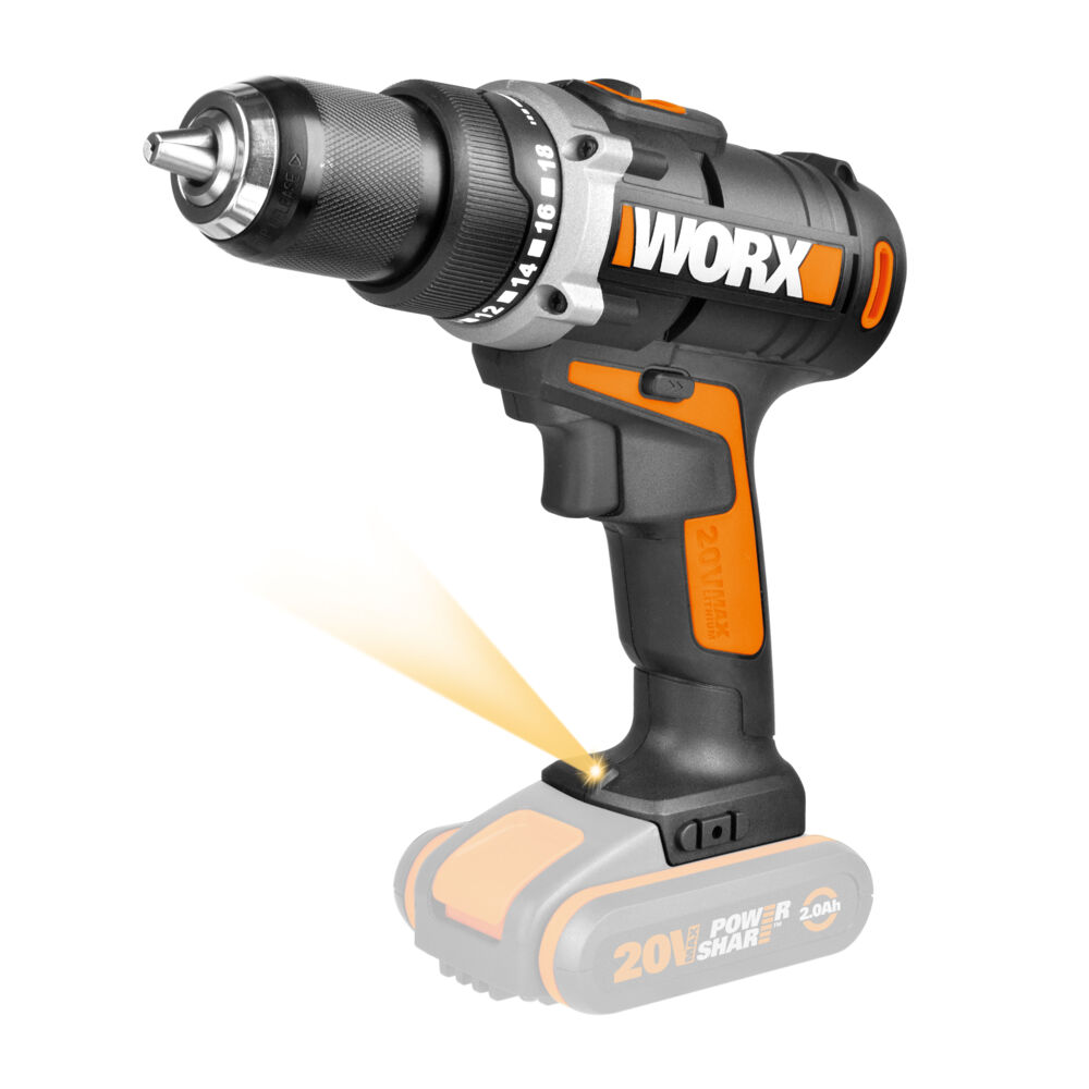 Worx WX183.9 drill u/batteri
