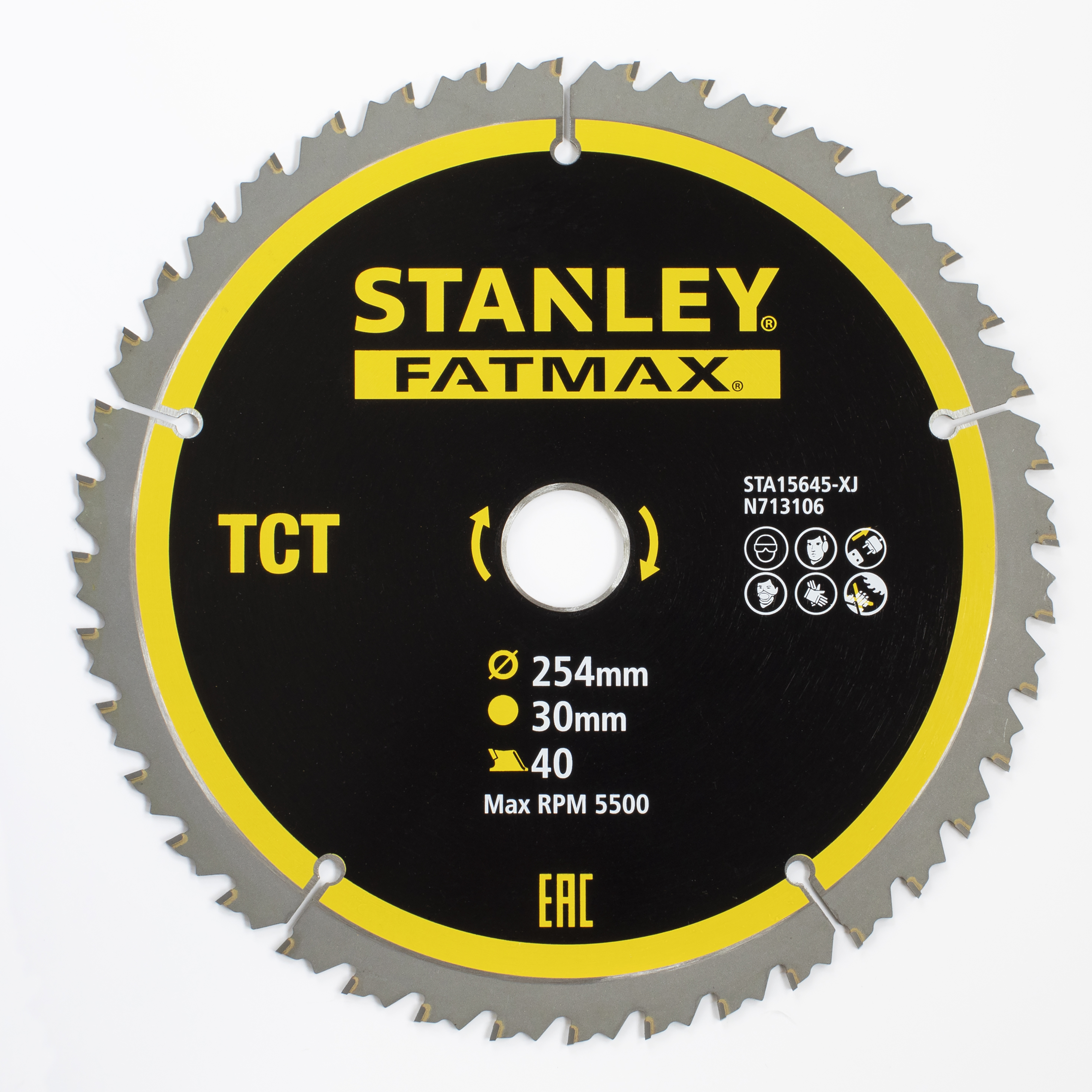Produkt miniatyrebild Stanley sirkelsagblad 254X30mmX40T STA15645