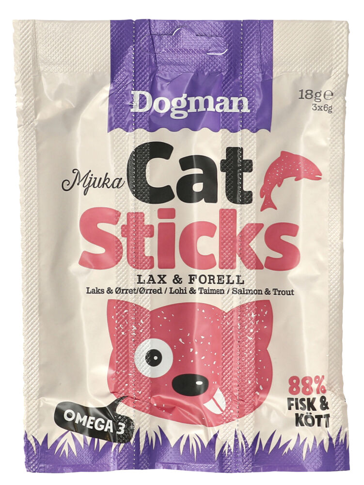 Produkt miniatyrebild Dogman Cat Sticks Laks/Ørret 3pk