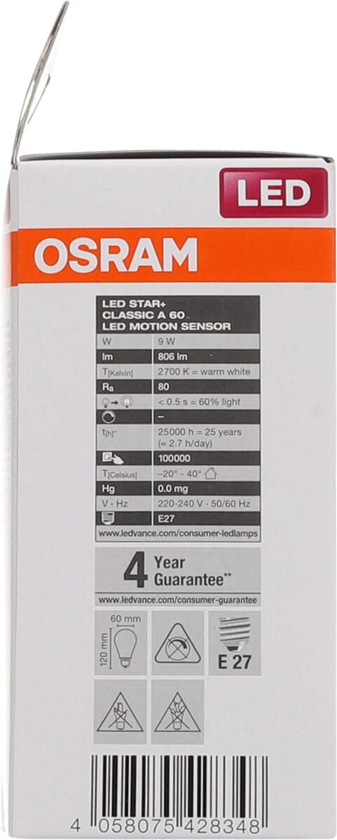 Osram led motion sensor classic a 60 discount
