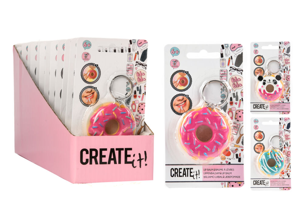 Produkt miniatyrebild CREATE IT! Donut leppepomade nøkkelring