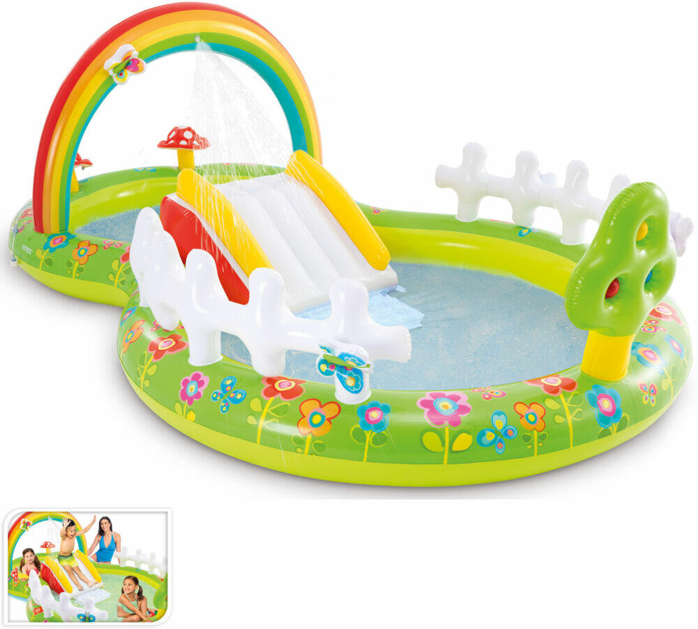 Produkt miniatyrebild Intex My Garden badebasseng med vannsklie og regnbue