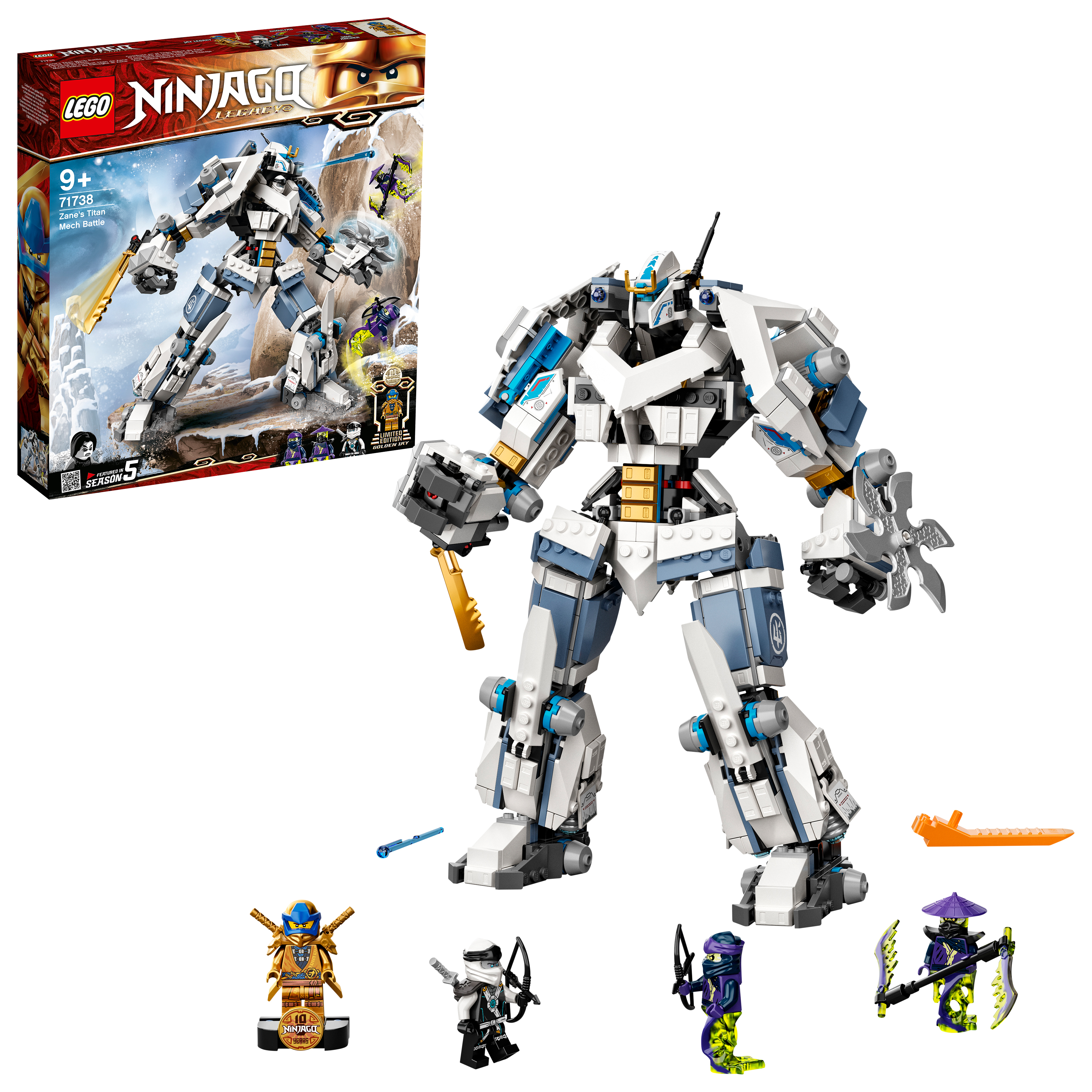 Produkt miniatyrebild LEGO® NINJAGO® 71738 Zanes titanrobotkamp