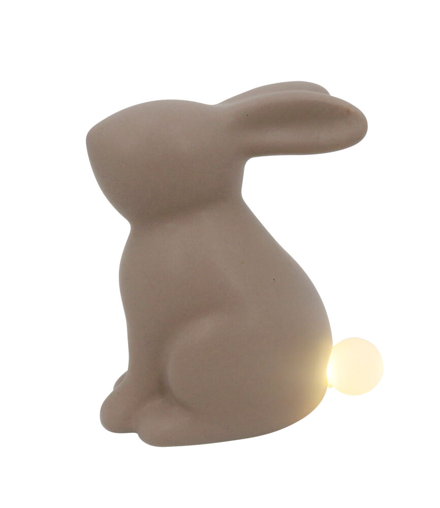 Produkt miniatyrebild Porselenkanin stor med LED-lys i halen