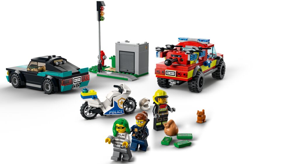 Produkt miniatyrebild LEGO® City Fire 60319 Politijakt- og brannslukkingssett
