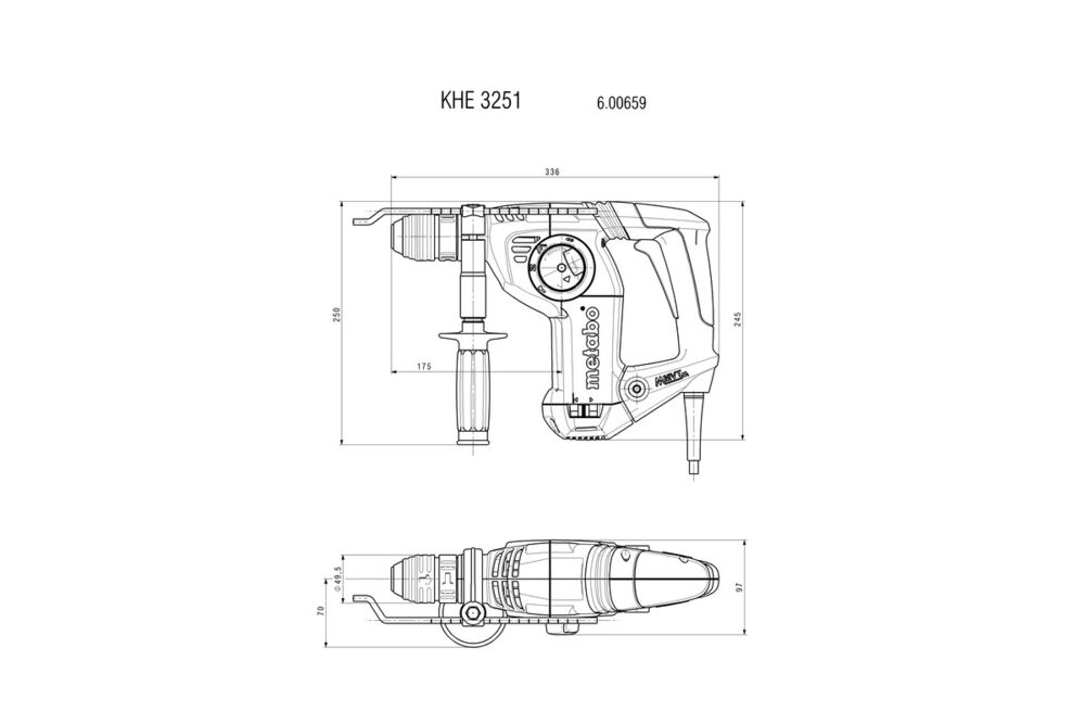 Produkt miniatyrebild Metabo kombihammer KHE 3251 med Metabo Quick chuck