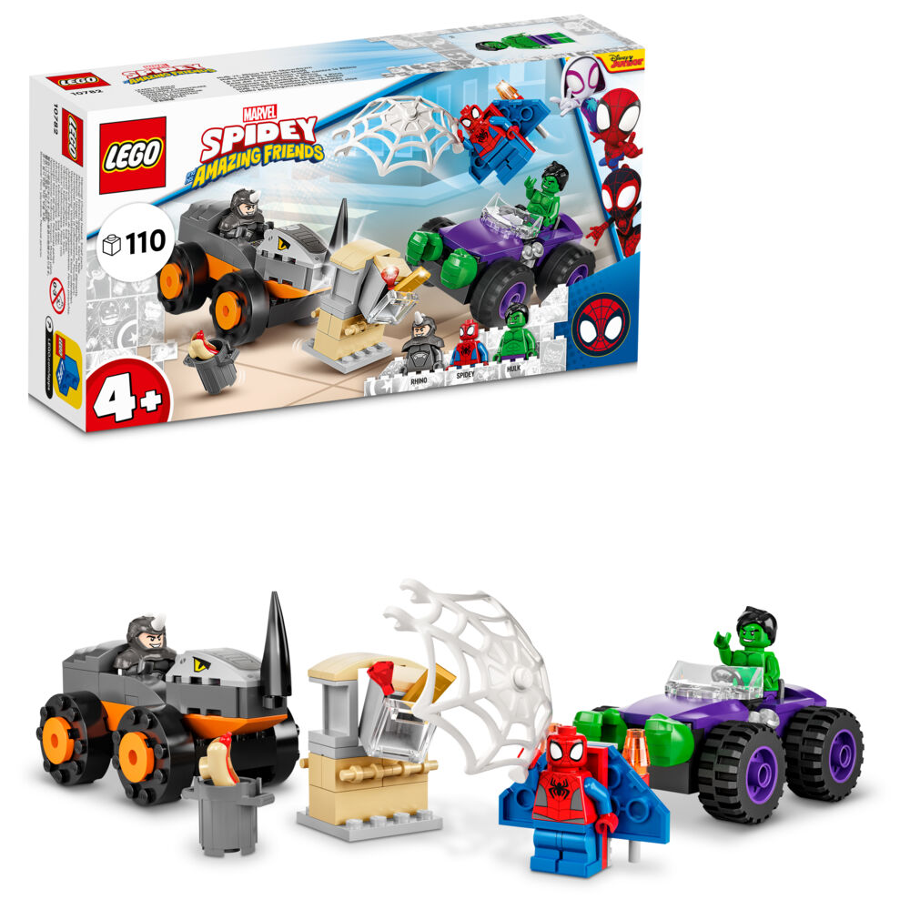 LEGO® Spidey 10782 Oppgjør mellom Hulk og Rhino-truck