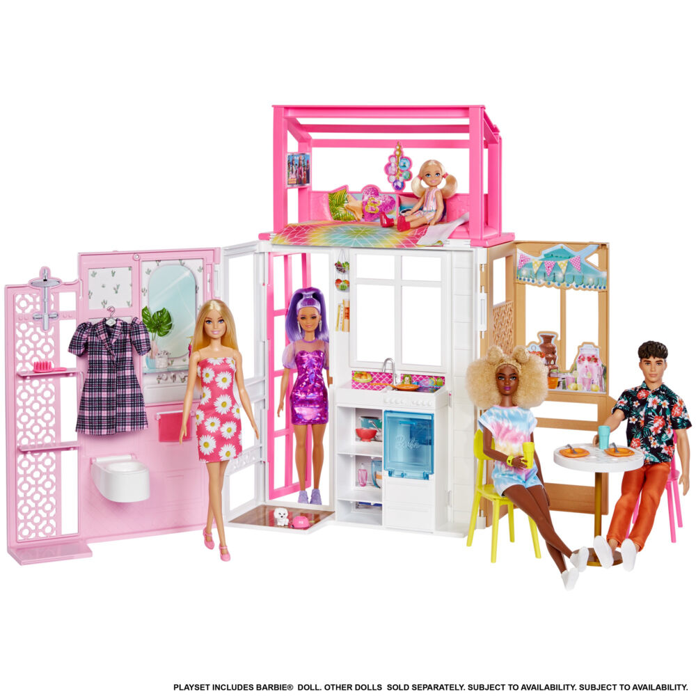 Produkt miniatyrebild Barbie® dukkehus, dukke og valp