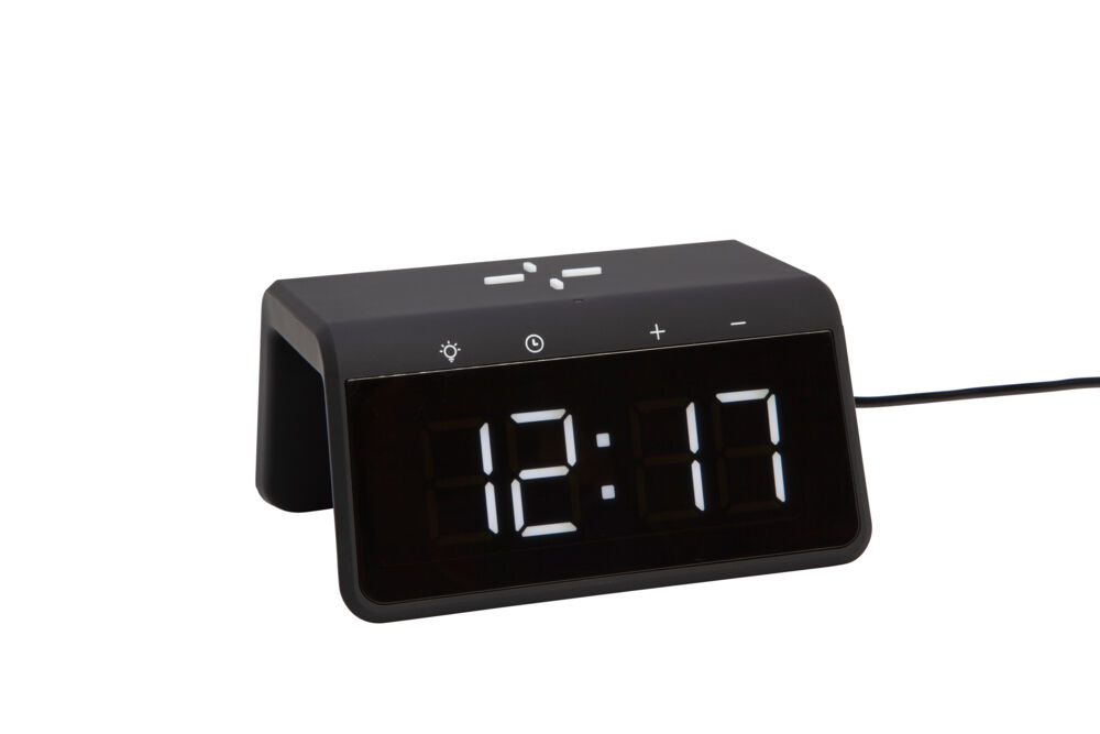 Produkt miniatyrebild Trådløs lader med klokke/alarm