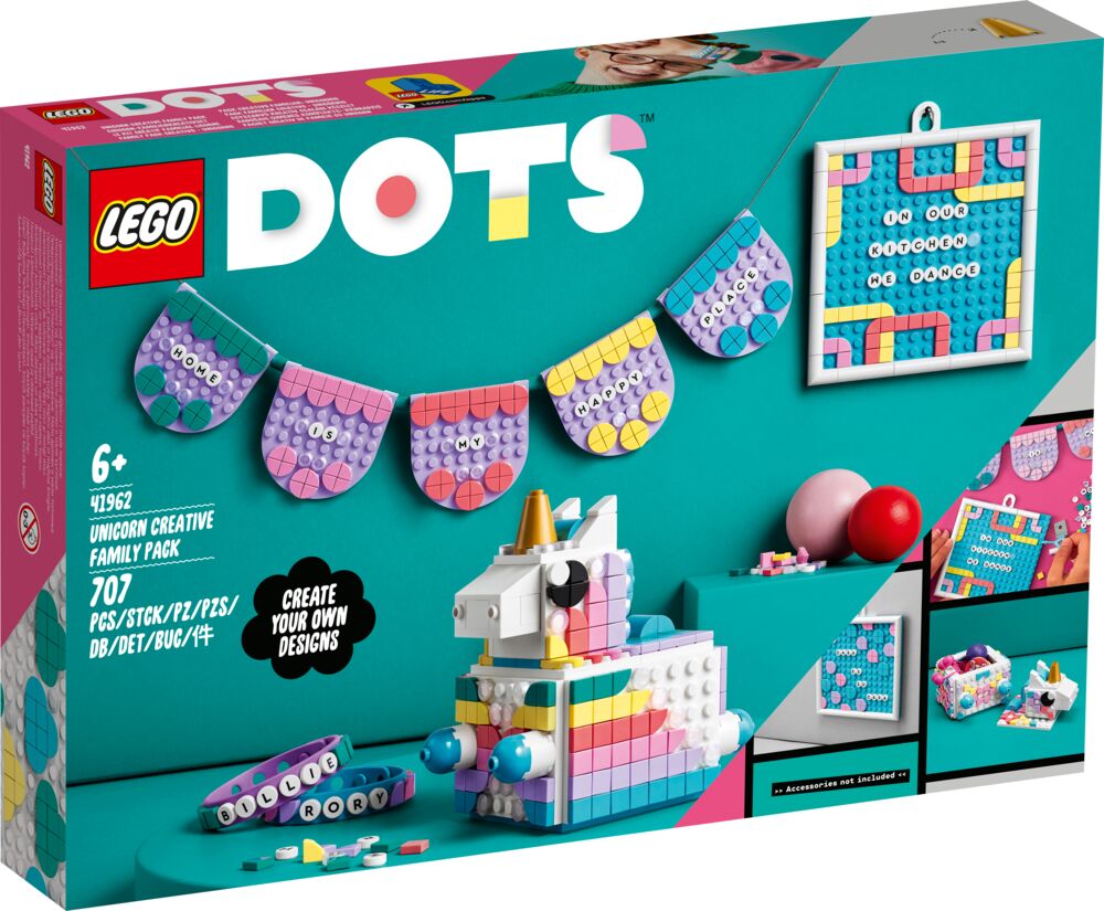 Produkt miniatyrebild LEGO® DOTS 41962 Kreativ familiepakke med enhjørning