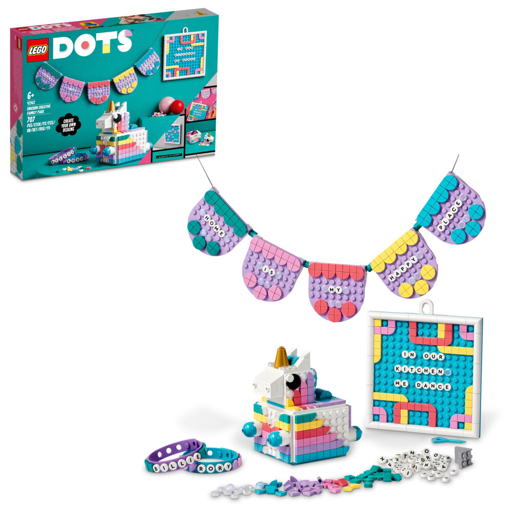 Produkt miniatyrebild LEGO® DOTS 41962 Kreativ familiepakke med enhjørning