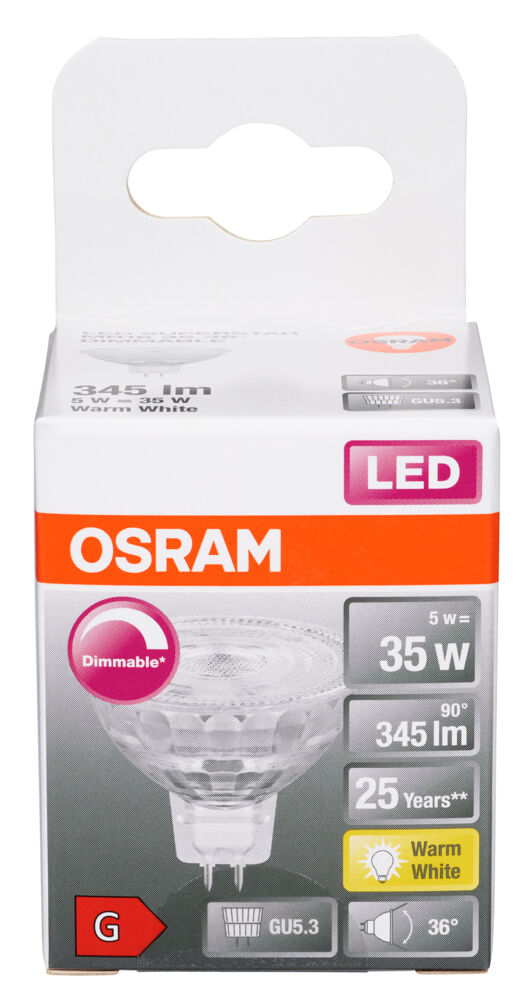 Produkt miniatyrebild OSRAM LEDSPOT MR16 35 5WGU5,3D