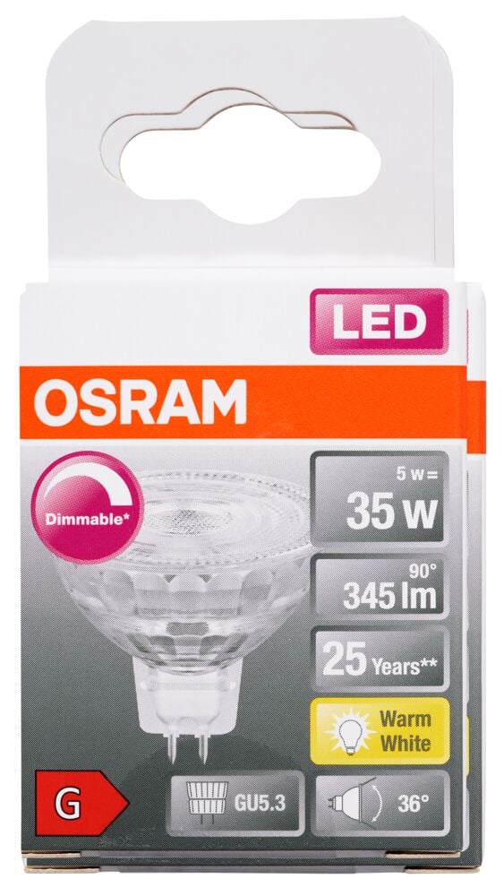 Produkt miniatyrebild OSRAM LEDSPOT MR16 35 5WGU5,3D