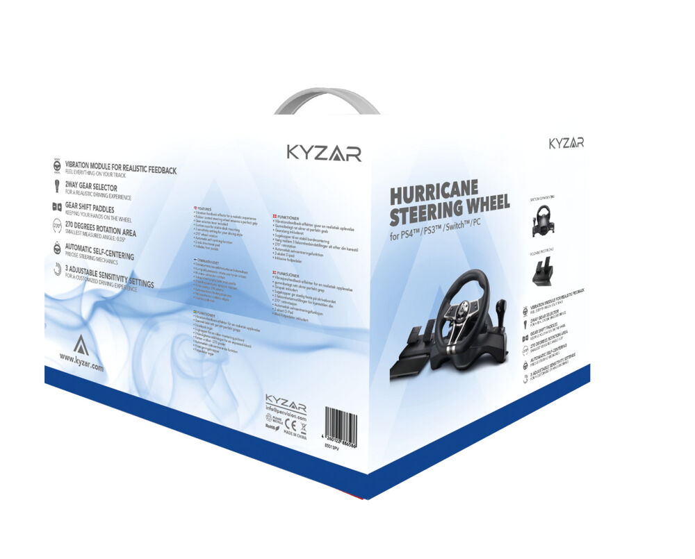 Produkt miniatyrebild Kyzar Hurricane Steering Wheel for PS4/PC/Switch