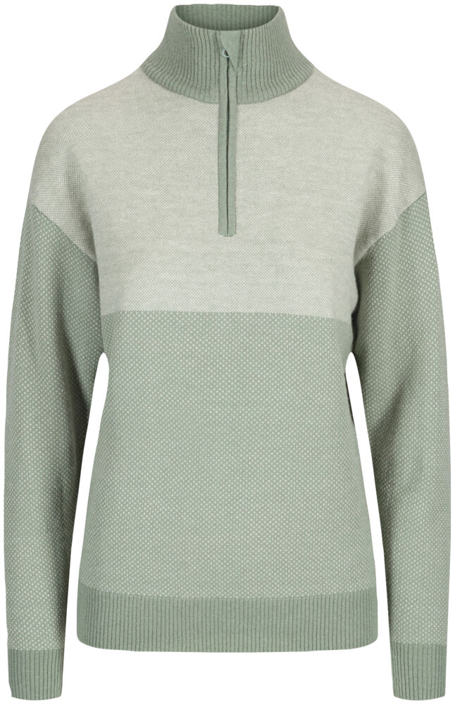 Produkt miniatyrebild Tufte Robin Stitch half-zip ullgenser dame