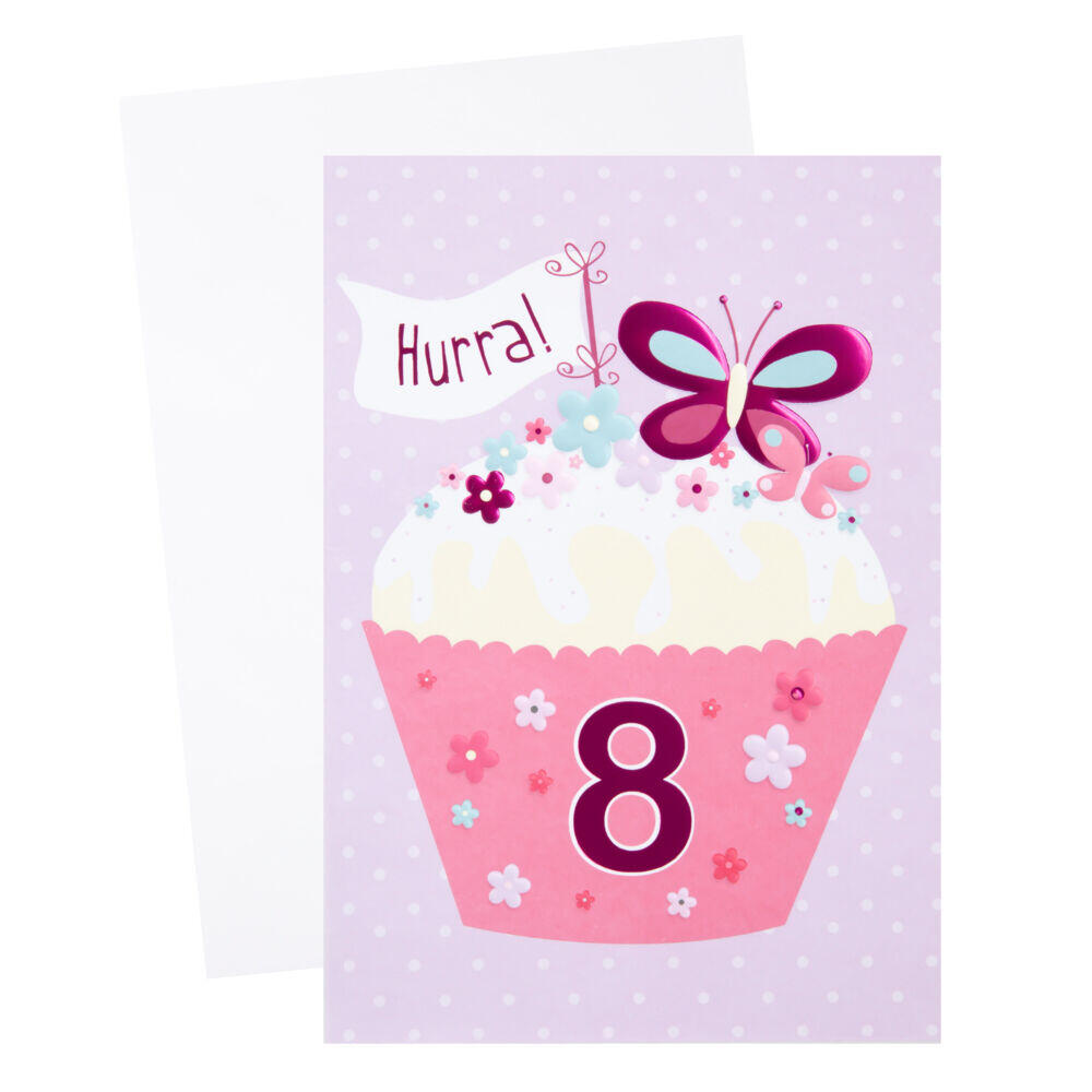 Produkt miniatyrebild Kort 8 år Cupcake