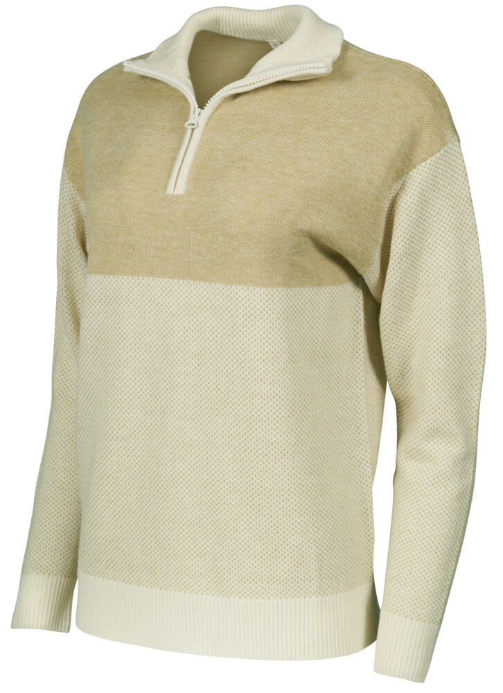 Produkt miniatyrebild Tufte Robin Stitch half-zip ullgenser dame