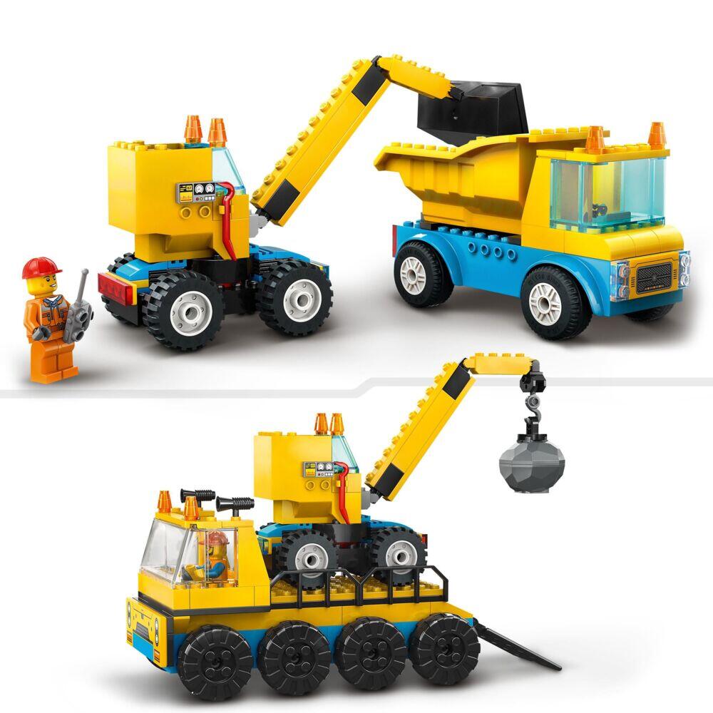 Produkt miniatyrebild LEGO® City Anleggsmaskiner og kran med rivningskule 60391
