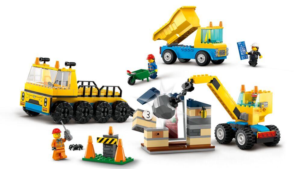 Produkt miniatyrebild LEGO® City Anleggsmaskiner og kran med rivningskule 60391