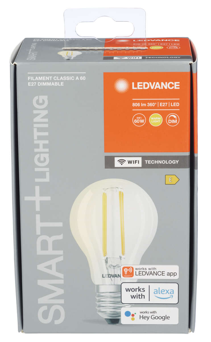 Ledvance SMART+ Filament WiFi Classic A 60 5,5W E27 | Obs.no
