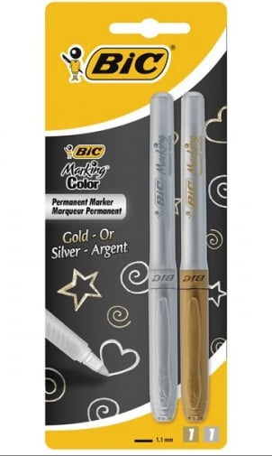 BIC gull/sølvtusj