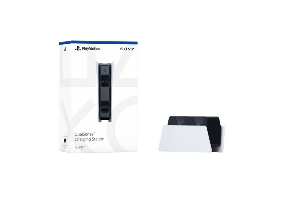DualSense™ dobbel ladestasjon for PS5™-kontrollere | Obs.no
